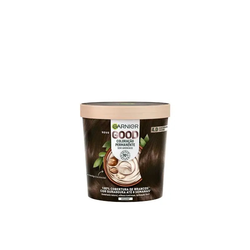 Garnier Good Permanent Colouring Ammoniakfrei, 90% natürlichen Ursprungs Farbton 4.0 Kakaobraun.