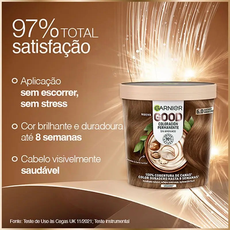 Garnier Good Permanent Colouring, Ammoniakfrei, 90% natürlichen Ursprungs Farbton 6.0 Auburn Mocaccino.