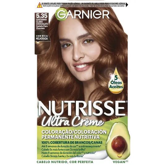 Garnier Nutrisse Dauerhafte Farbe Dauerhafte Farbe Schokoladenbraun Farbton 5,35 , 160 ml