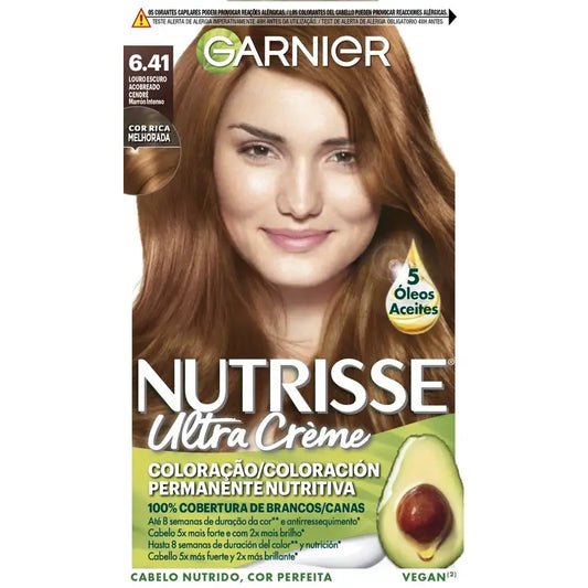 Garnier Nutrisse Permanente Farbe Permanente Farbe Intensives Braun Farbton 6,41 , 160 ml