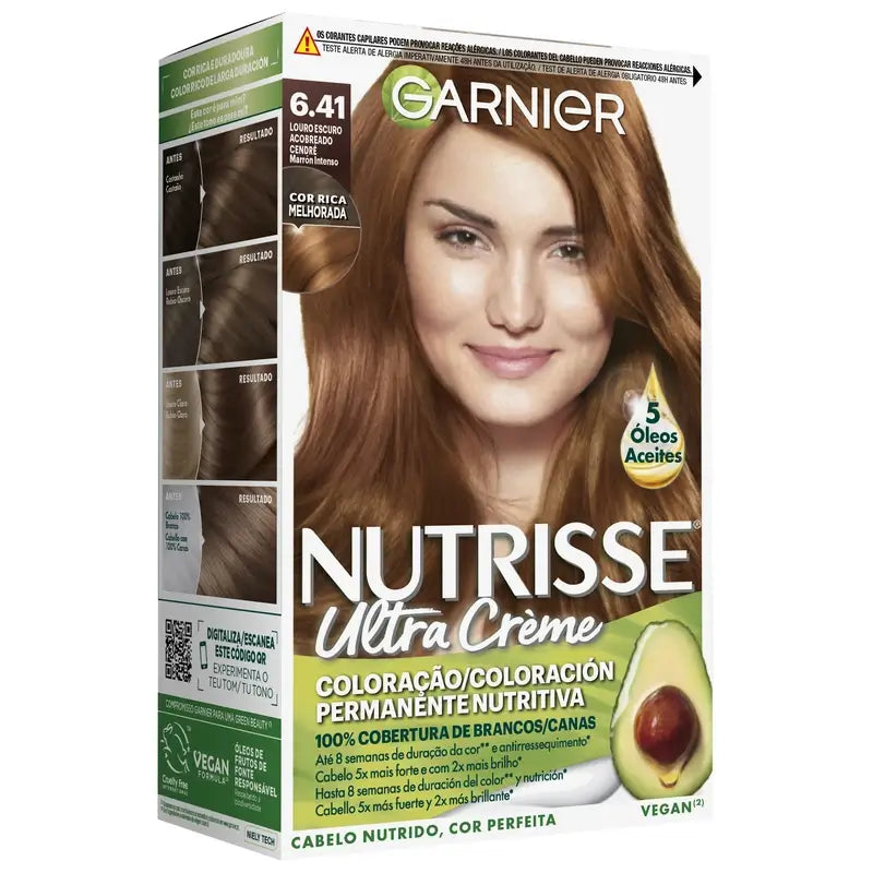 Garnier Nutrisse Permanente Farbe Permanente Farbe Intensives Braun Farbton 6,41 , 160 ml