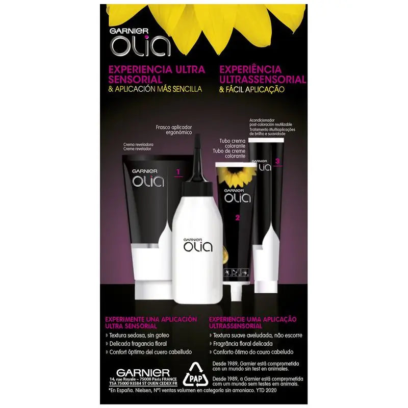Garnier Olia Permanent Colouring Ammoniakfrei, angenehm duftend mit natürlichen Blumenölen - Bold Violet Electric 4.26