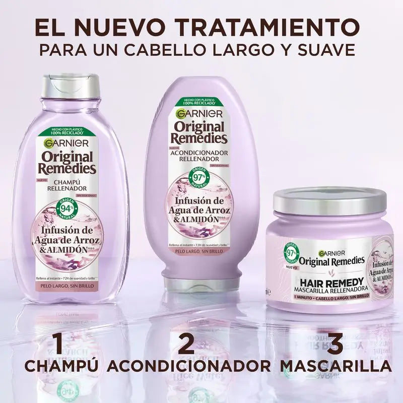 Garnier Original Remedies Rice Water Infused Replenishing Shampoo für langes, glanzloses Haar