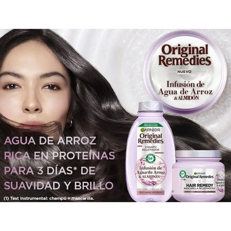 Garnier Original Remedies Rice Water Infused Replenishing Shampoo für langes, glanzloses Haar