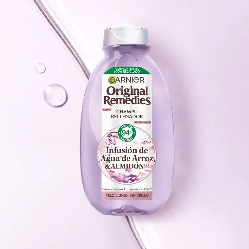 Garnier Original Remedies Rice Water Infused Replenishing Shampoo für langes, glanzloses Haar
