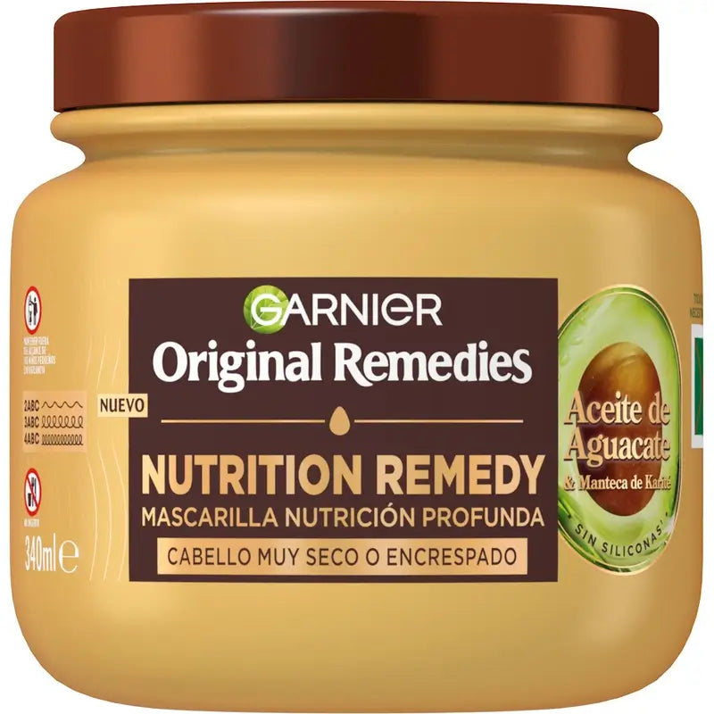Garnier Original Remedies Ultra Nourishing Hair Remedy Mask mit Avocado-Öl und Shea Butter, 340Ml