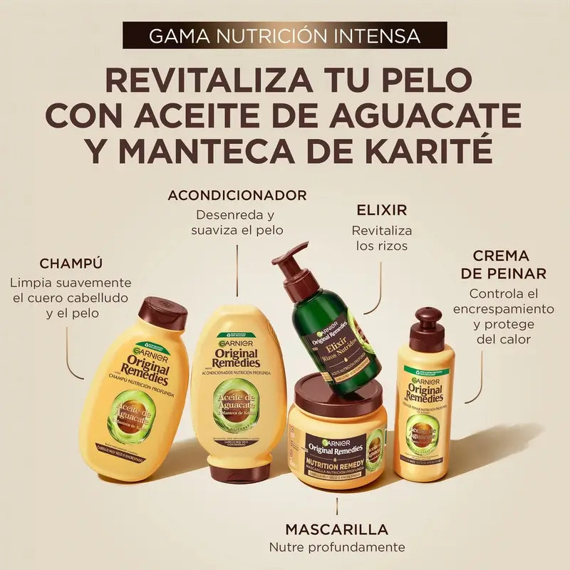 Garnier Original Remedies Ultra Nourishing Hair Remedy Mask mit Avocado-Öl und Shea Butter, 340Ml