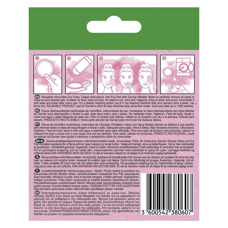 Garnier Skin Active Wiederverwendbare Mikrofaser-Make-up-Entferner-Scheiben