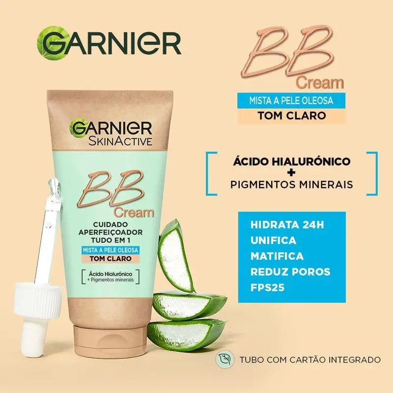 Garnier Skinactive Mattifying Bb Cream For Combination To Oily Skin Light Tone. All In One Feuchtigkeitscreme mit Farbe Spf 25, 50Ml