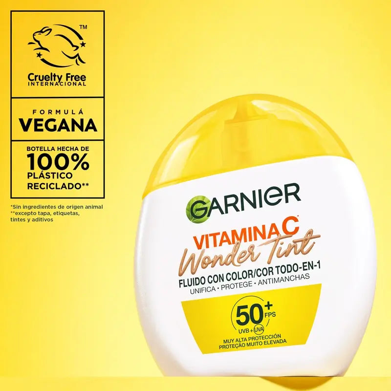 Garnier Uv täglicher Schutz Vitamin C Wunder Tint Spf50+, mittlerer Farbton, 40 ml