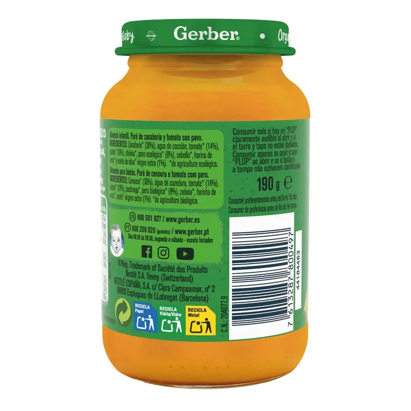 Gerber Bio Karotten-Tomaten-Pute, 190 g
