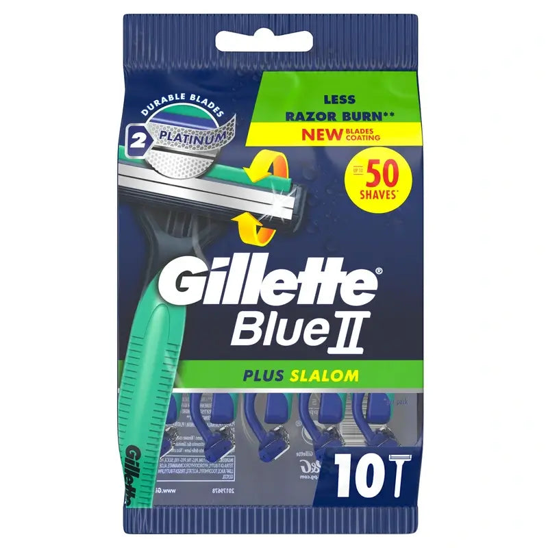 Gillette Blue Ii Plus Slalom Einwegrasierer, 10 Stück.