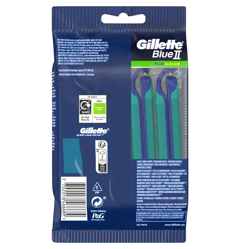 Gillette Blue Ii Plus Slalom Einwegrasierer, 10 Stück.