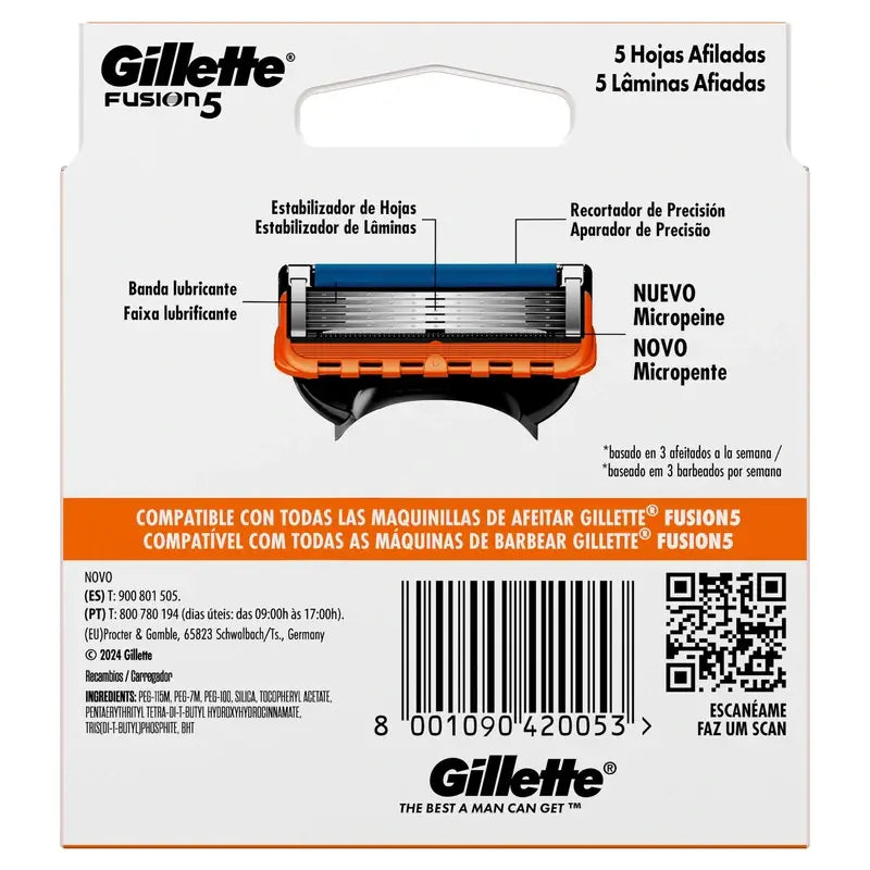 Gillette Fusion 5 Nachfüllpackungen, 8 Stück.