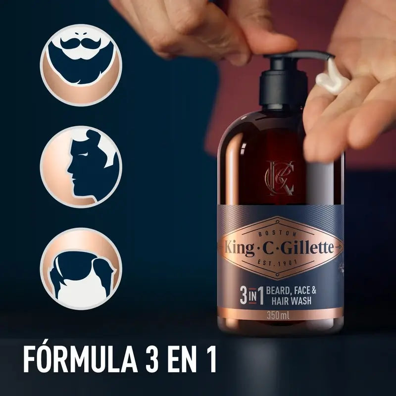 Gillette King C. Bart & Gesicht Gel , 350 ml
