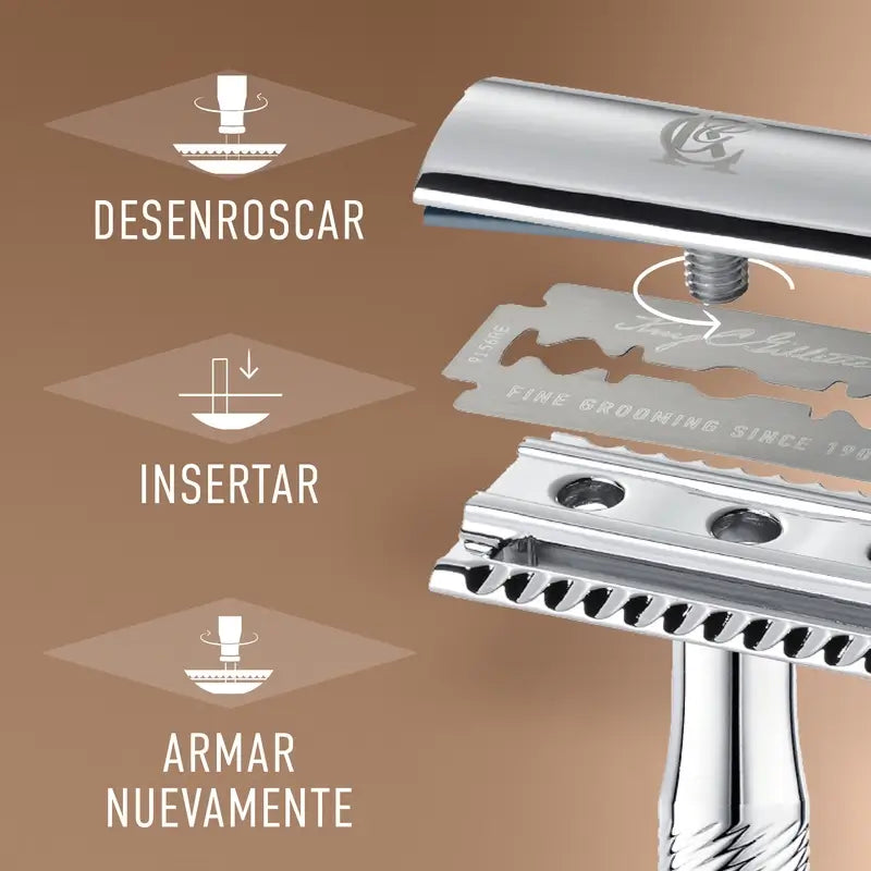 Gillette King C. Double Edge Rasiermesser Bart + 5 Klingen