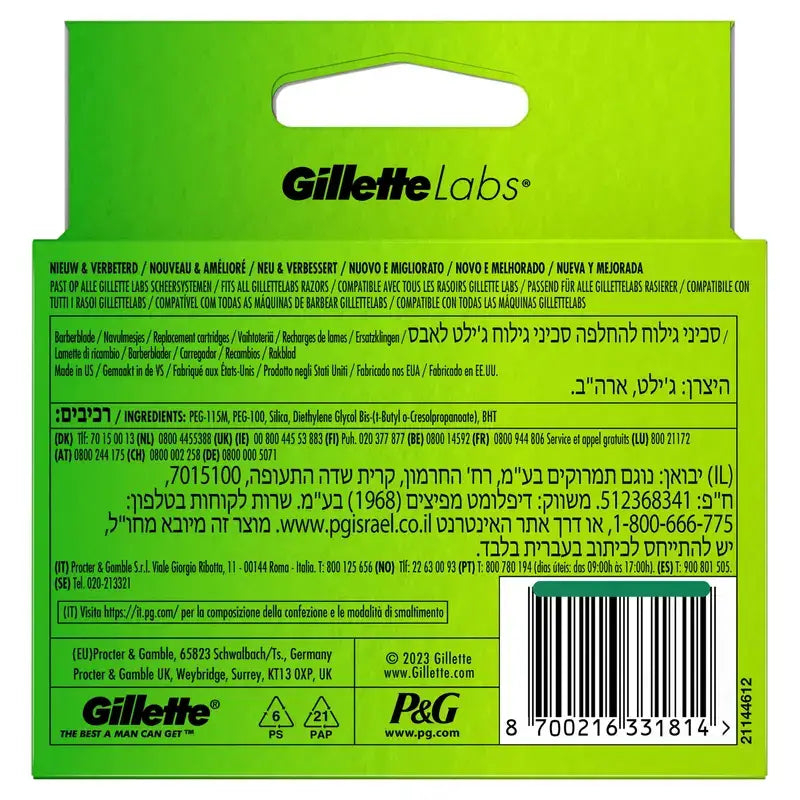 Gillette Labs Nachfüllpackungen, 6 x 3 Stück.