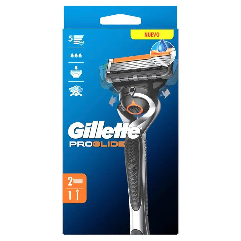 Gillette Proglide Rasierer für Männer, 1 Griff + 2 Ersatzklingen