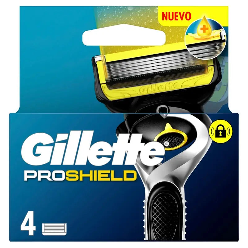 Gillette Proshield Rasierer-Nachfüllpackungen für Männer, 4 Stück.