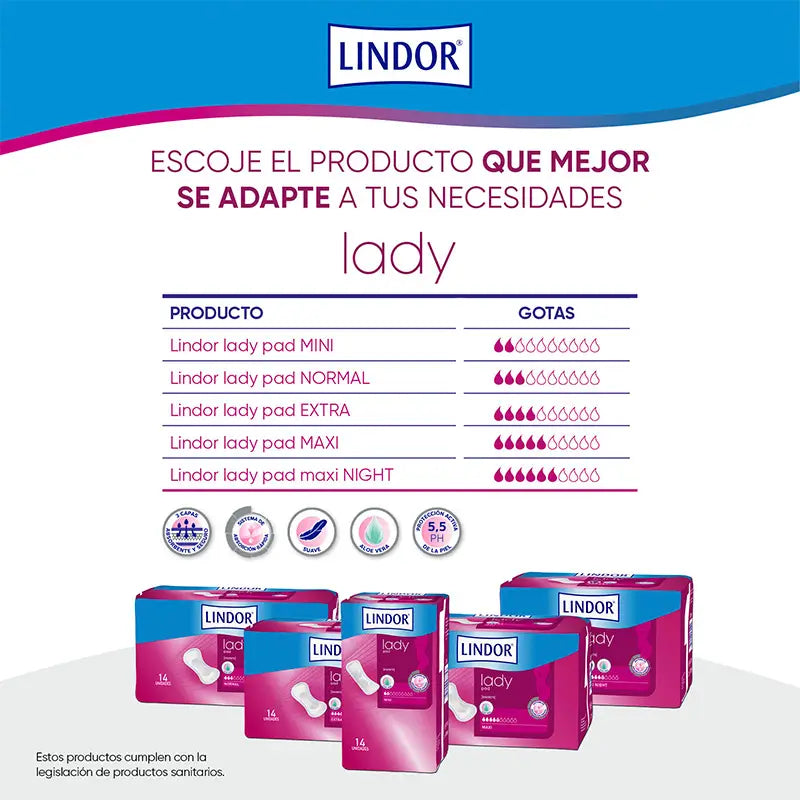 Lindor Lady Pad Normal 3 Tropfen