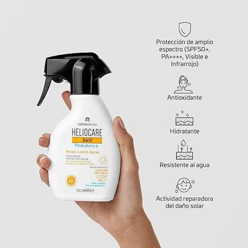 Heliocare 360º Pack Pädiatrische Mineralien 50 ml + Atopische Pistole 250 ml