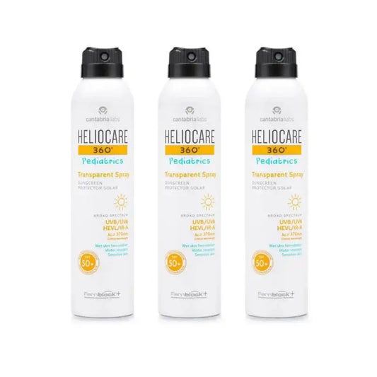 Heliocare 360º Pediatrics Transparent Spray Spf50+, 3X200 Ml