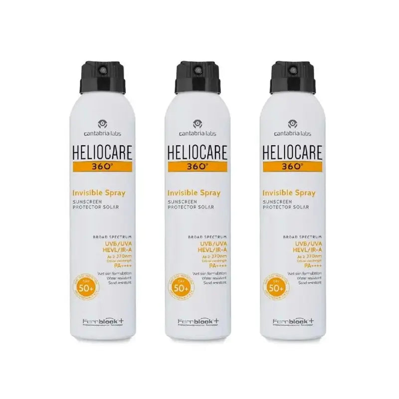 Heliocare 360º Spray Unsichtbares Schutzspray Spf 50+, 3X200 Ml