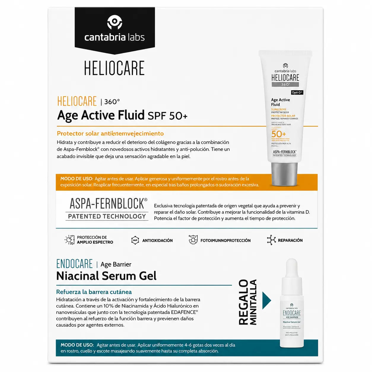 Heliocare Pack Heliocare 360 Age Active Fluid 50Ml+ Age Barrier 10 Ml Minitalla