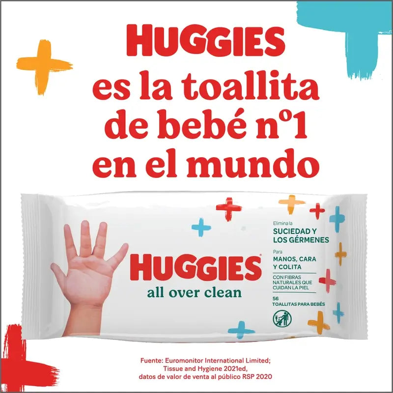 Huggies All Over Clean Feuchttücher, 56 Stück.