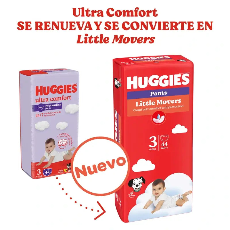 Huggies Little Movers Größe 3 (6-11 kg) Disney Baby Windelslips, 88 Stück