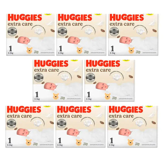 Huggies Extra Care Windel Größe 1, Packung 8 x 28 Stück