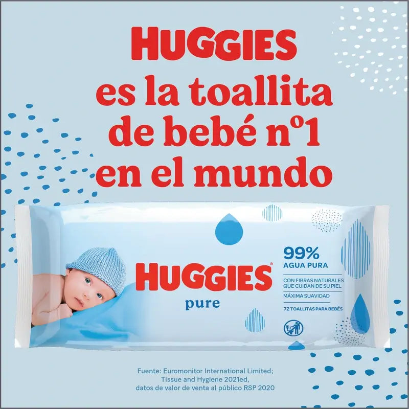 Huggies Pure Feuchttücher, 168 Stück.