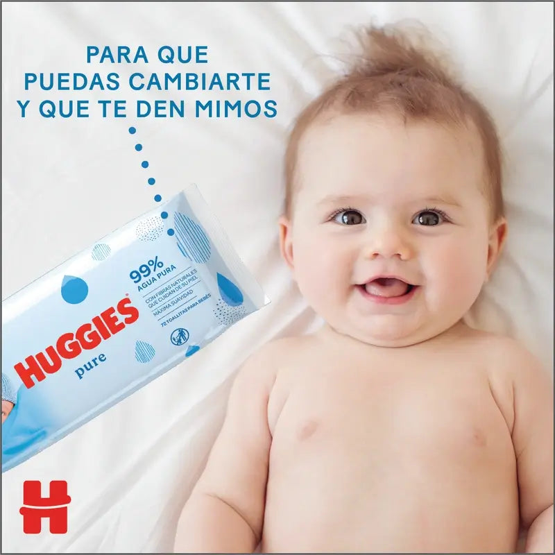 Huggies Pure Feuchttücher, 56 Stück.
