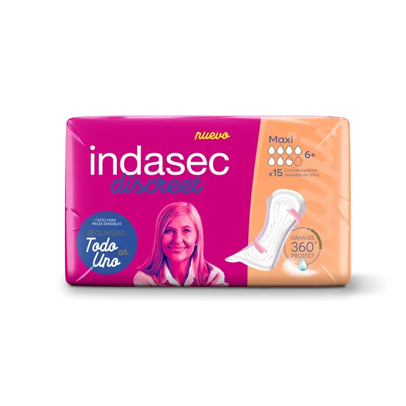 Indasec Discreet Inkontinenzeinlage Maxi , 15 Stück