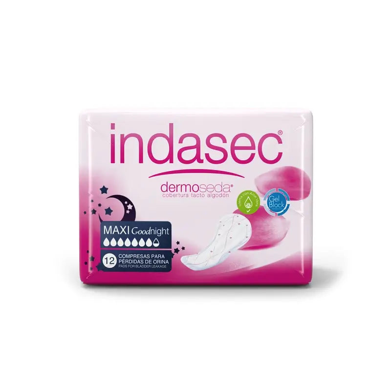 Indasec Dermoseda Maxi Good Night Inkontinenzeinlage , 12 Stück