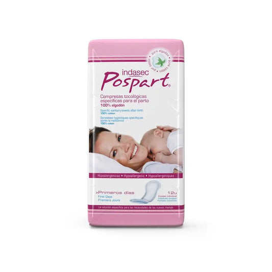 Indasec Pospart Erste Tage Baumwolle Pads , 12 Einheiten