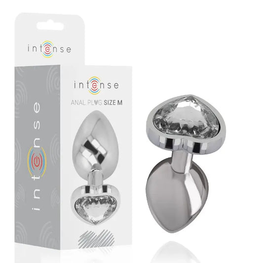 Intense Anal Plug Metal Aluminium Heart White Size M