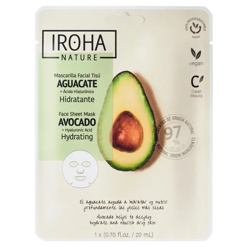 Iroha Nature Natürliche Extrakte Avocado Feuchtigkeitsspendende Gesichtsmaske, 20 Ml