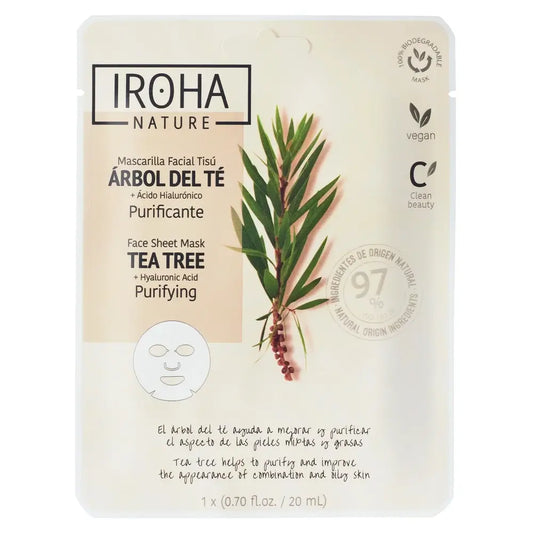 Iroha Nature Natürliche Extrakte Reinigende Teebaum Gesichtsmaske, 20 Ml