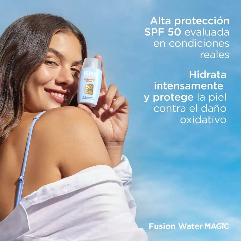 Isdin Fusion Water Magic Solar und Gesichts-Sonnenschutz SPF 50+, 2 x 50 ml