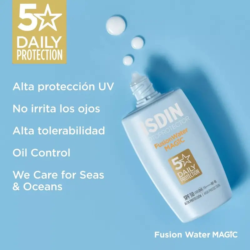 Isdin Fusion Water Magic Solar und Gesichts-Sonnenschutz SPF 50+, 2 x 50 ml