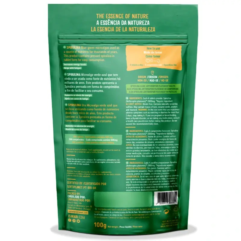 Iswari Spirulina Bio Es, 200 Tabletten von 100g