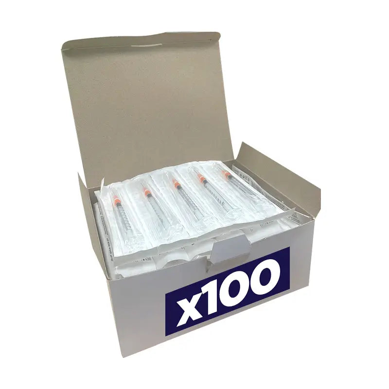 Syringe With Needle 1 Ml, 100 units (25gx16mm)