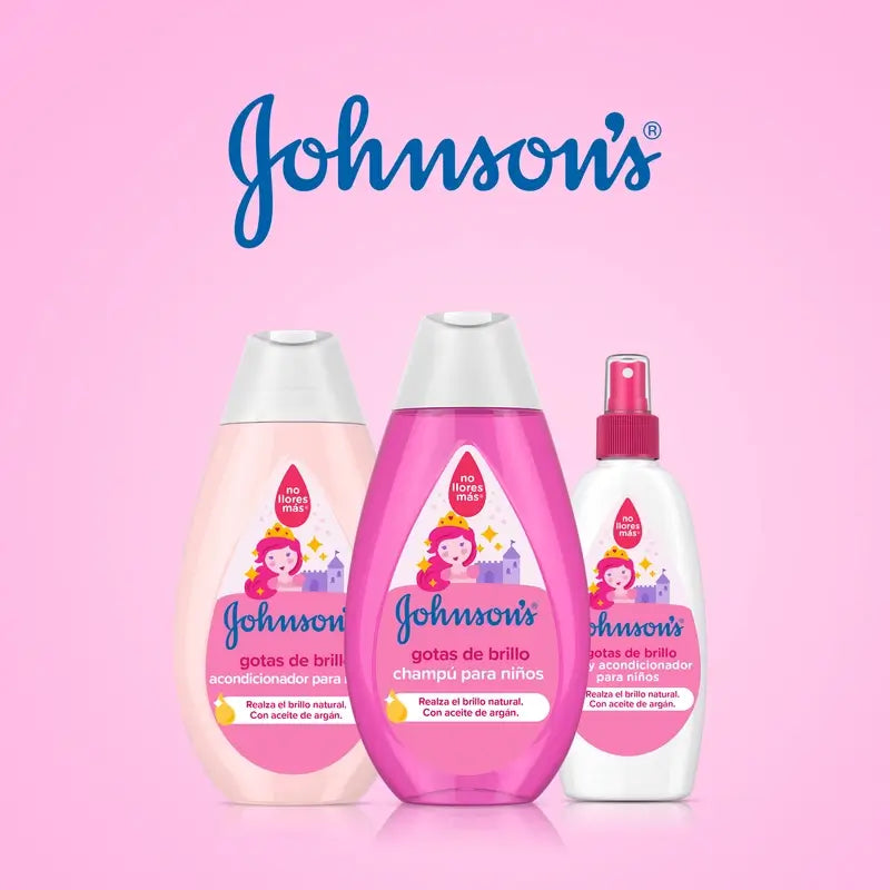 Johnson's Baby Shampoo Glanztropfen für Kinder, mit Arganöl, glänzendes, glattes und seidiges Haar, 500 ml