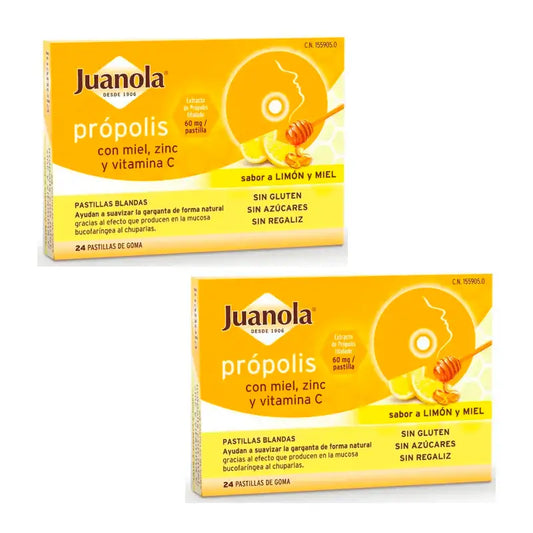 Juanola Propolis-Honig-Zink-Vitamin-C-Packung 2 x 24 Tabletten