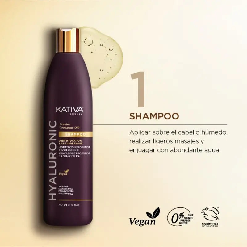 Kativa Hyaluronsäure Keratin Q10 Shampoo, 355 ml