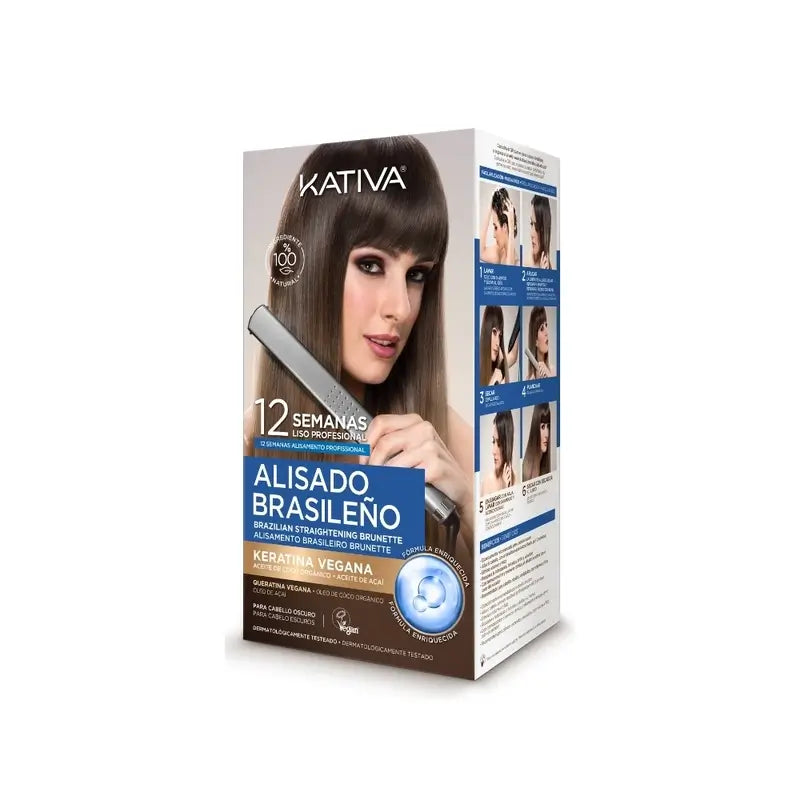 Kativa Brasilianisches Glättungsset Dunkles Haar Veg, 1 Stk.