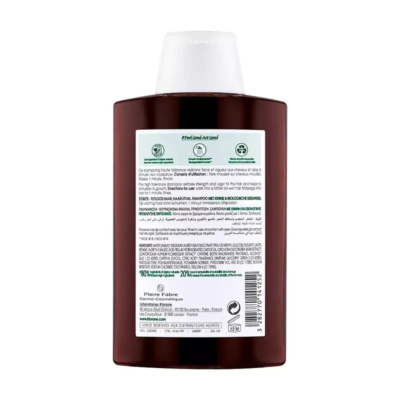 Klorane Bio Chinin und Edelweiss Shampoo 200 ml