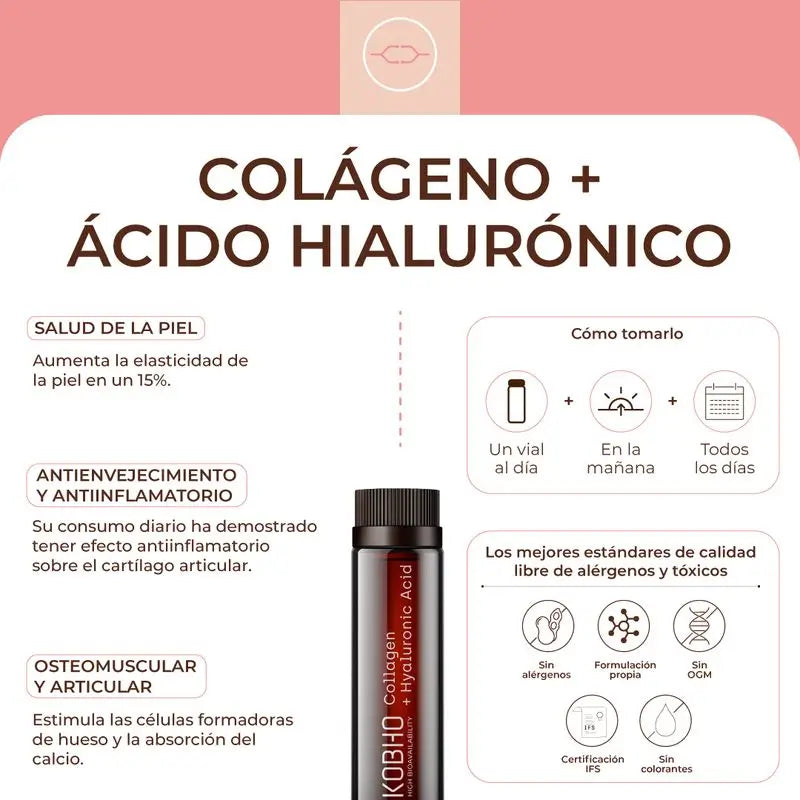 Kobho Labs Kollagen + Hyaluronsäure Supplement, 20 Fläschchen