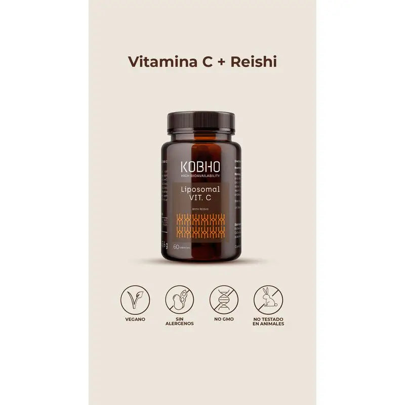 Kobho Labs Liposomale Vitamin C Ergänzung + Reishi, 60 Kapseln